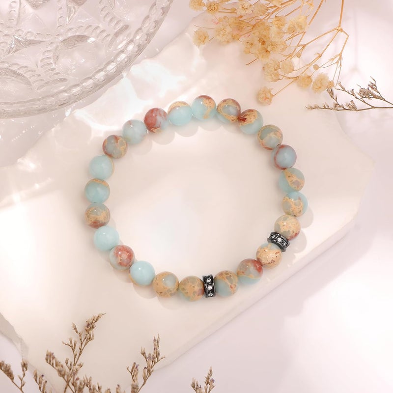 Yiyang 13th 16th 18th 21st 25th 30th 35th 40th 45th 50th 60th 65th 70th 75th 80th Birthday Gifts for Women, Natural Stone Bracelet Birthday Gifts for Women Mom Daughter Grandma Sister Coworker - Image 4